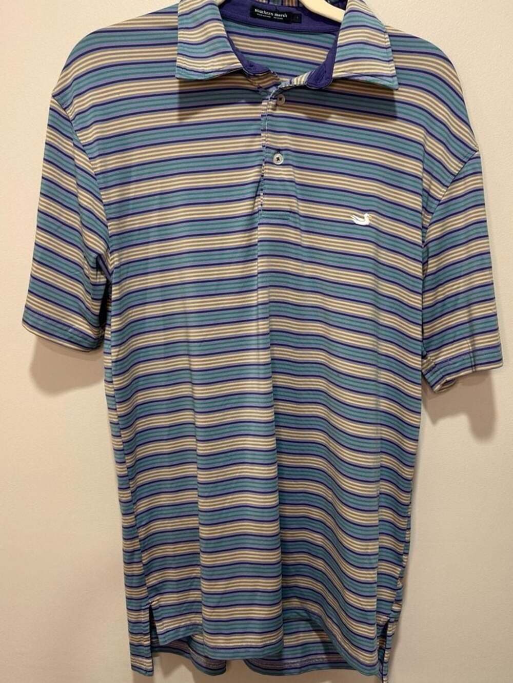Southern Marsh Esplanade Performance Polo Shirt in Multi-Stripe, Sz S